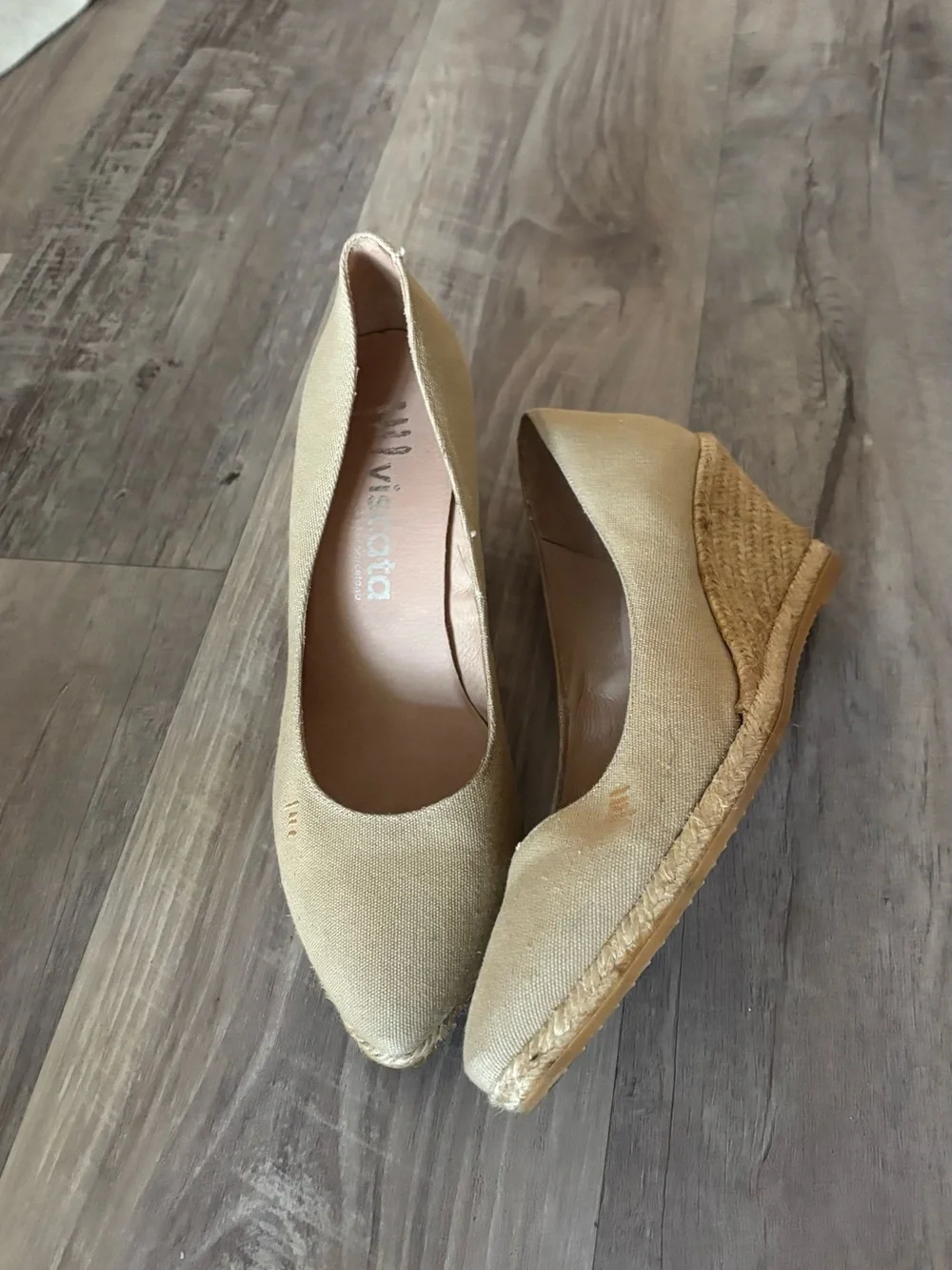 Viscata Barcelona Women's Tan Canvas Espadrille Wedge 39